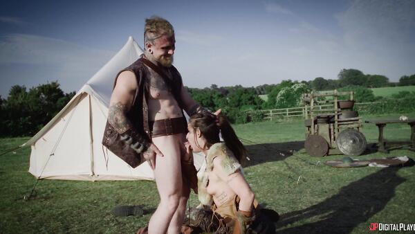 Viking Squad Meets Unbridled Bitch from the Wild Tribe in Camp