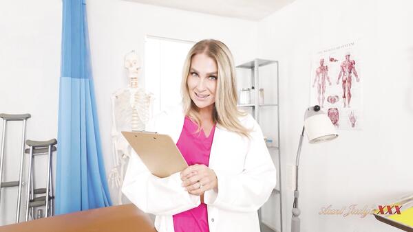 Young Patient and Mature Doctor. Her Tits Are So Big, and Her Pussy Craves Cock