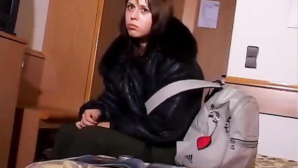 Poor Russian girl Ludmila in her first porn at the casting